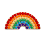 GRA Drewniana tęcza z pomponami - kolory, koordynacja, liczenie - 4