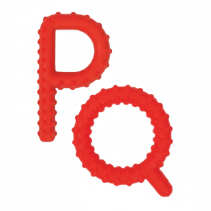 Gryzaki Chewy Tubes P & Q z Wypustkami Czerwone 2szt (Etap.2)