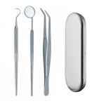 Zestaw Dentystyczny, Narzędzia Stomatologiczne 3szt + Metalowe pudełko - 2