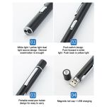 Latarka Laryngologiczna LED-USB - Metalowa ( dwa kolory światła )  - 5